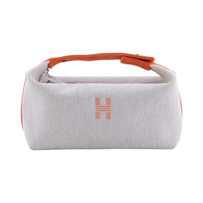 愛馬仕 Hermes Bride a Brac PM 小型 盥洗包 手提包 米色 橘色 H103351Mv01   無附屬品