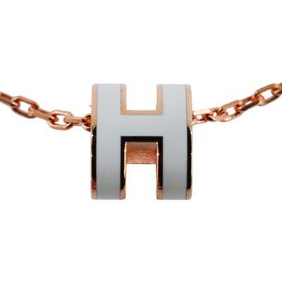 愛馬仕 Hermes Mini Pop H 墜飾 POPHPMINI ST0233 白色POP H MINI項鍊 原廠盒子/防塵袋