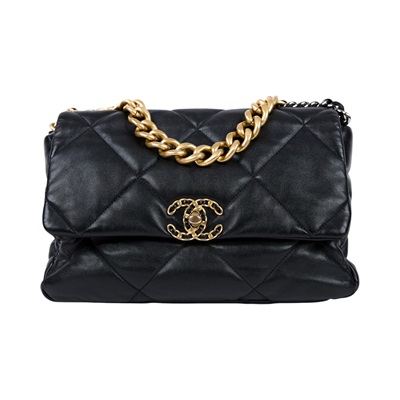 香奈兒 CHANEL 19 大型口蓋包 AS1161 晶片款 黑羊19包 30CM 防塵袋
