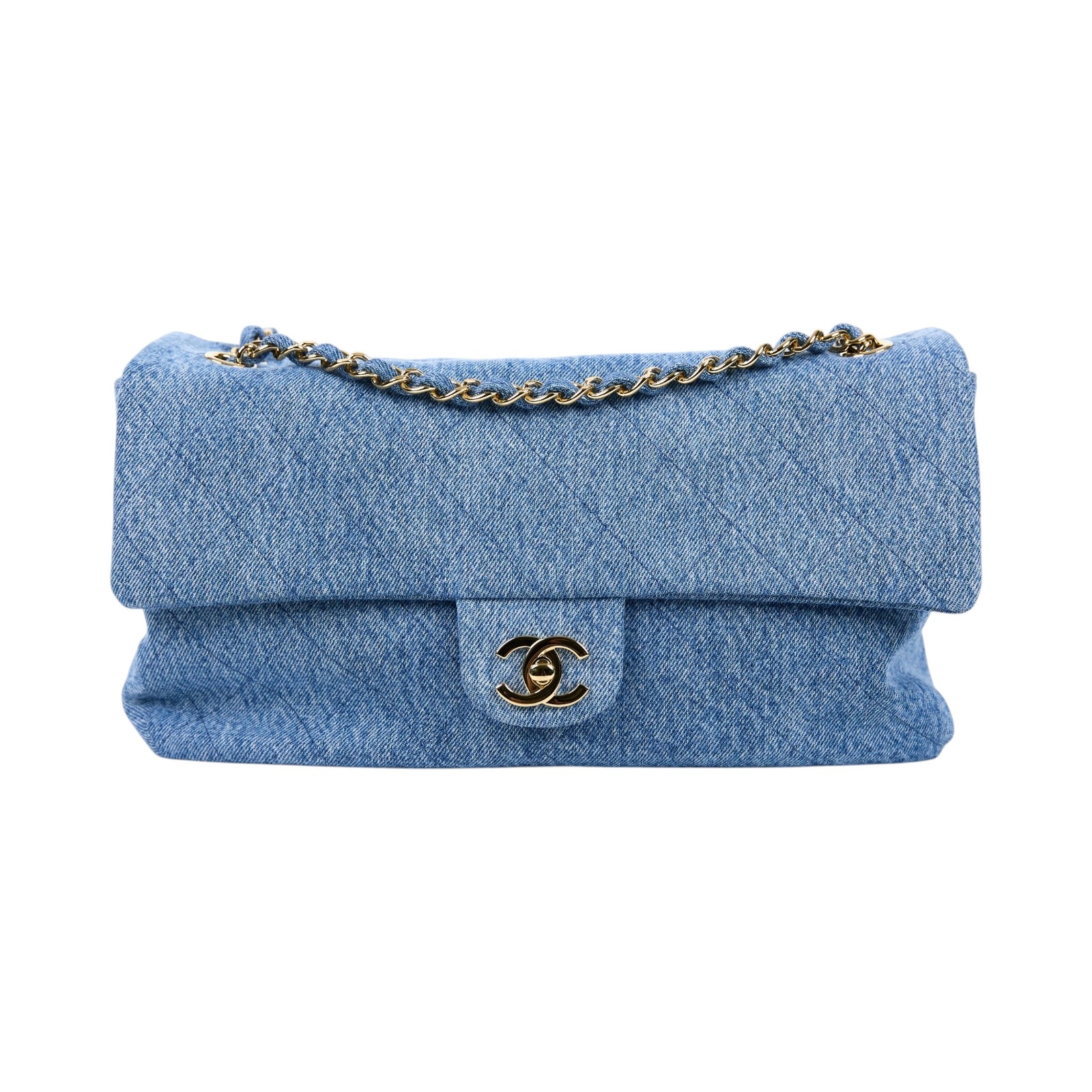 香奈兒 CHANEL 特大號垂蓋手袋 Maxi Flap Bag AS6281 B25004 晶片款 單寧 MAXI FLAP BAG 防塵袋