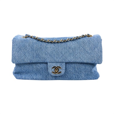 香奈兒 CHANEL 特大號垂蓋手袋 Maxi Flap Bag AS6281 B25004 晶片款 單寧 MAXI FLAP BAG 防塵袋