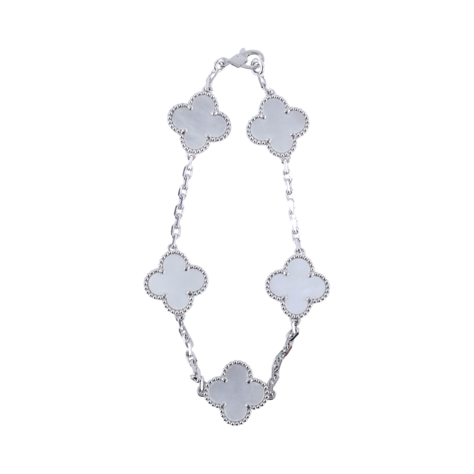 梵克雅寶 Van Cleef & Arpels Vintage Alhambra 手鍊 VCARF48400_改短1.5cm  原廠盒子2/清潔刷