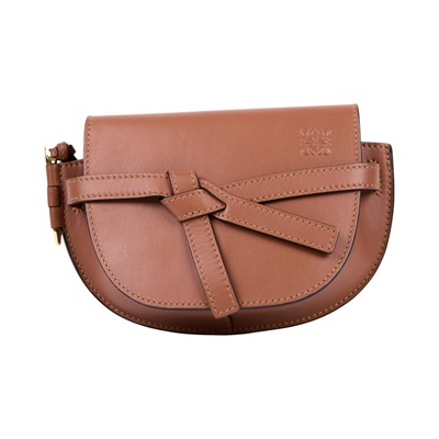 羅意威 LOEWE Mini Gate Dual bag 迷你 小牛皮 肩背包 帆布背帶 A650N46X13 焦糖MINI GATE 帆布背帶款 防塵袋/背帶