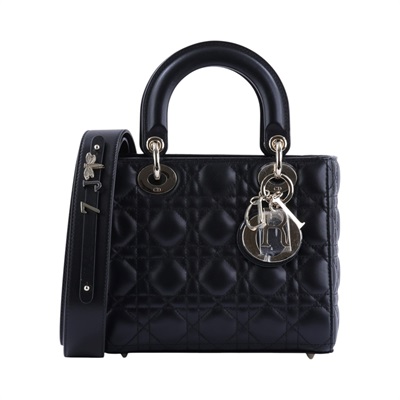 迪奧 CHRISTIAN DIOR Lady Dior My ABCDior 小型 肩背 手提包 M0538PNGE  防塵袋/背帶/背帶徽章3