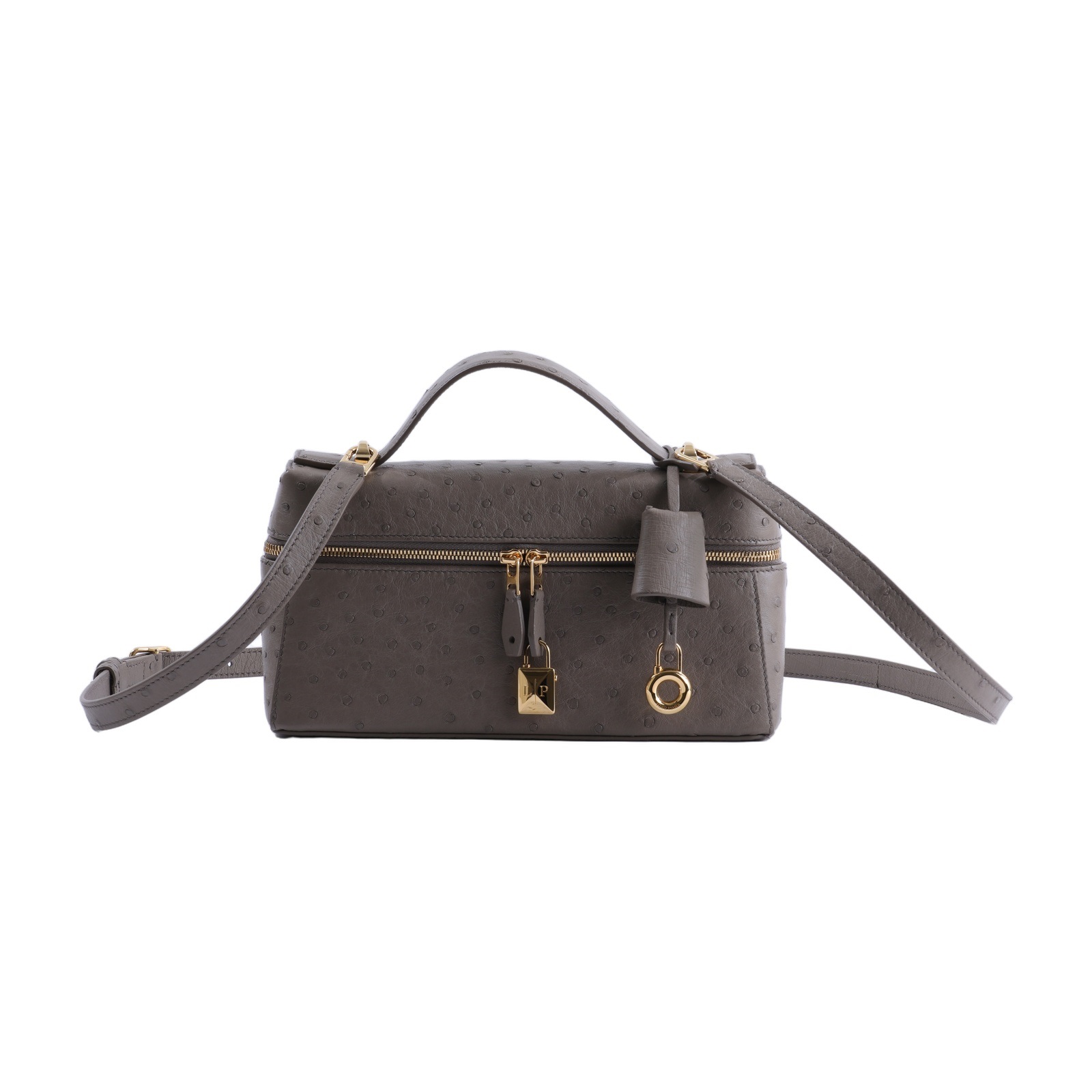 諾悠翩雅 LORO PIANA Extra Bag L23 鴕鳥皮 FAQ2180 灰鴕鳥EXTRA POCKET L23 背帶/防塵袋