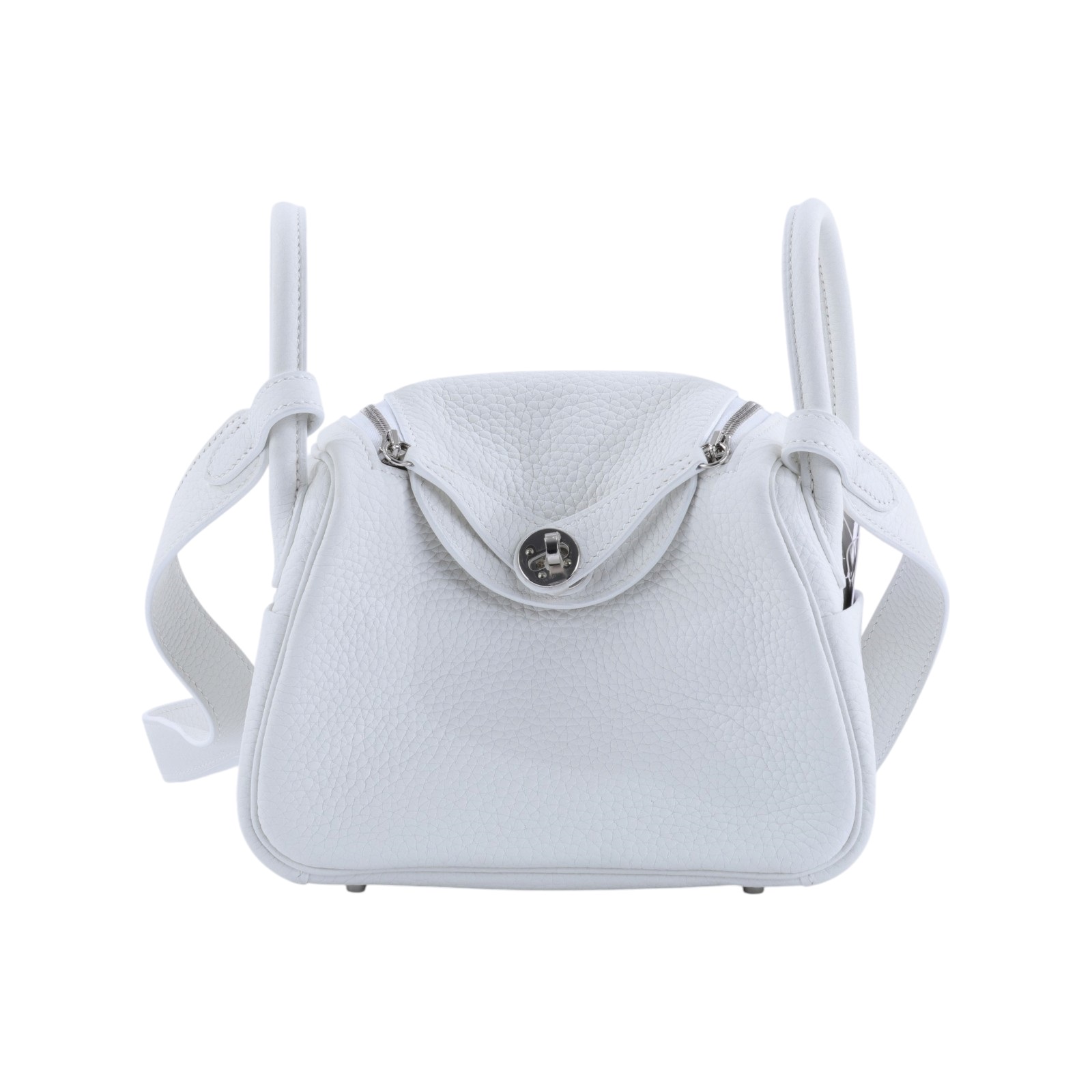 愛馬仕 Hermes Lindy 琳迪包 迷你 新白色 銀色五金 H079086CK0U /BCT526 NP  原廠盒子/防塵袋/購買證明影本