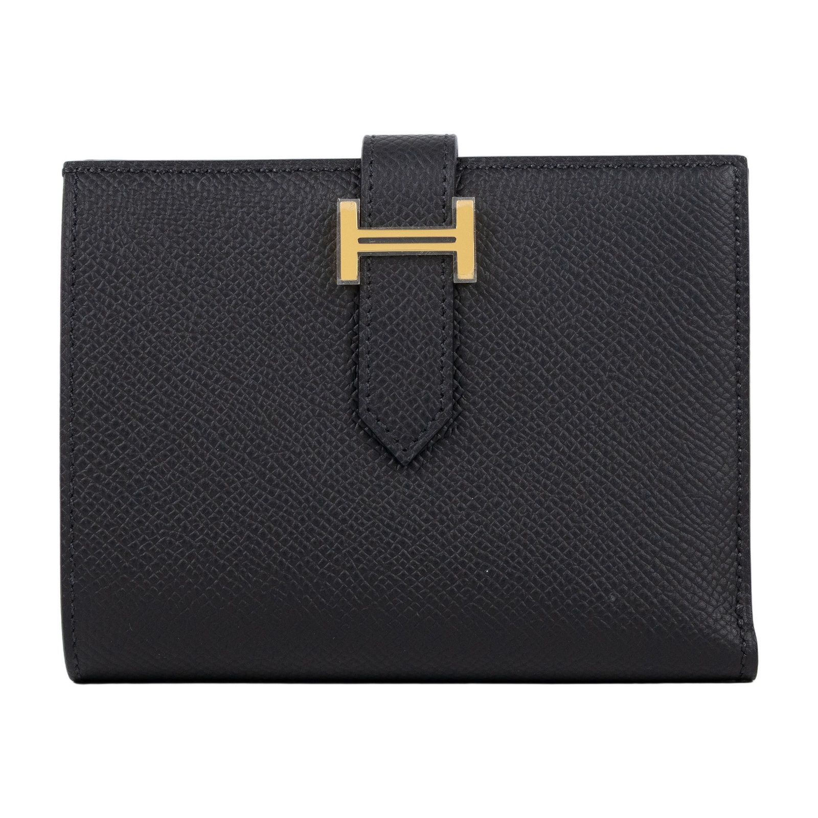 愛馬仕 Hermes Bearn 短夾 金色五金 黑色 H039790CC89 /B US 009 WT B刻黑BEARN COMPACT短夾 原廠盒子
