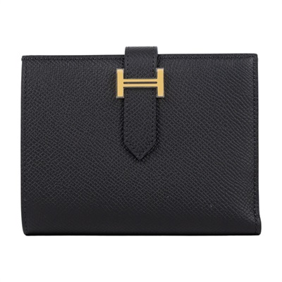 愛馬仕 Hermes Bearn 短夾 金色五金 黑色 H039790CC89 /B US 009 WT B刻黑BEARN COMPACT短夾 原廠盒子