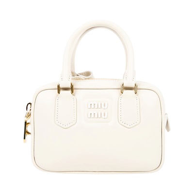 繆繆 MIU MIU Arcadie 皮革手袋 Arcadie leather bag 5BB123_ACR3 白ARCADIE皮革手袋 防塵袋/背帶/鎖組