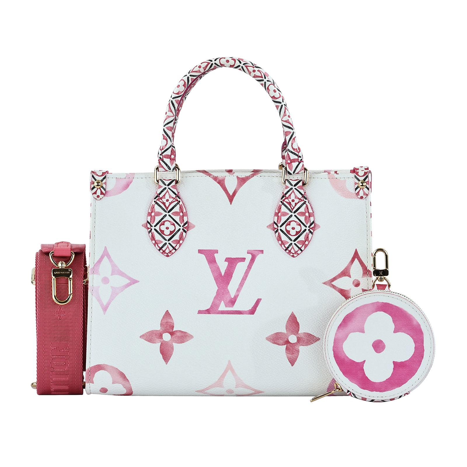 路易威登 LOUIS VUITTON OnTheGo PM 花卉 肩背 手提包 M22976 晶片款  原廠盒子/防塵袋/保證卡/發票