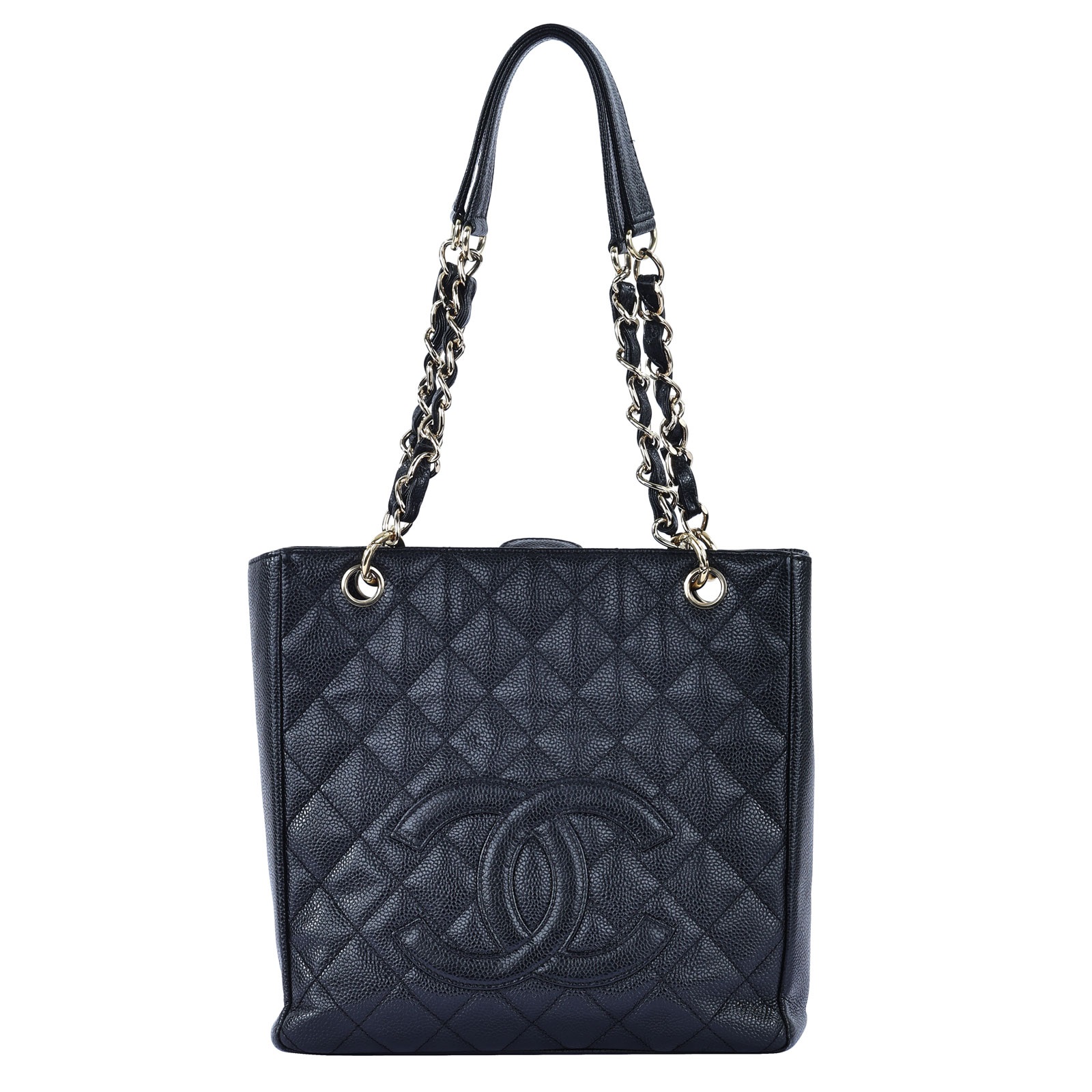 香奈兒 CHANEL PST Petite Shopping Tote CC Logo 菱格 荔枝紋 肩背 托特包 A20994 8開 黑荔枝PST托特包 原廠盒子/防塵袋/保證卡