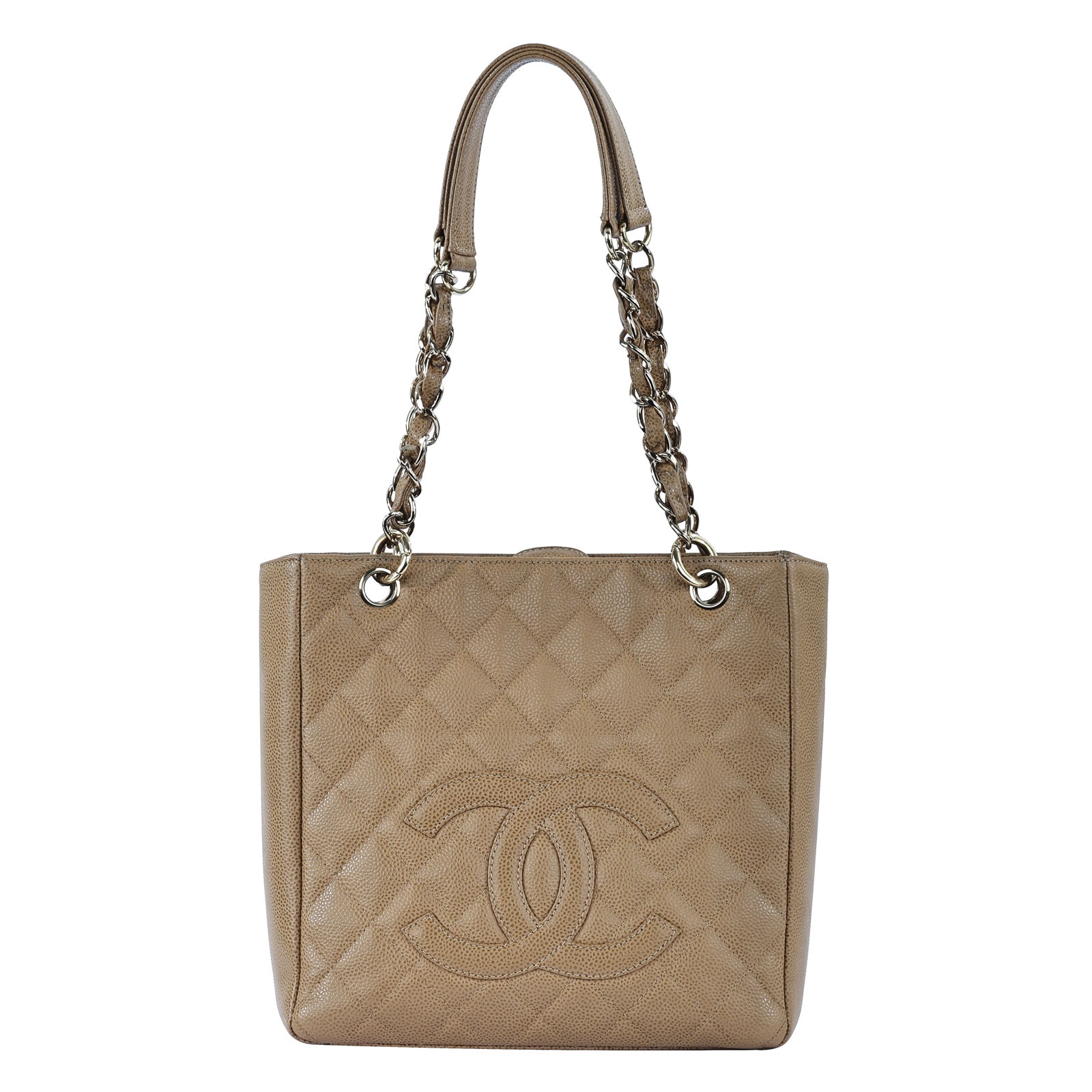 香奈兒 CHANEL PST Petite Shopping Tote CC Logo 菱格 荔枝紋 肩背 托特包 A20994 8開 奶茶荔枝PST托特包 原廠盒子/防塵袋/保證卡