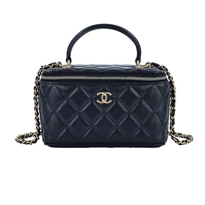 香奈兒 CHANEL Vanity Case 化妝箱  30開黑金羊COCO VANITY 原廠盒子/防塵袋/保證卡