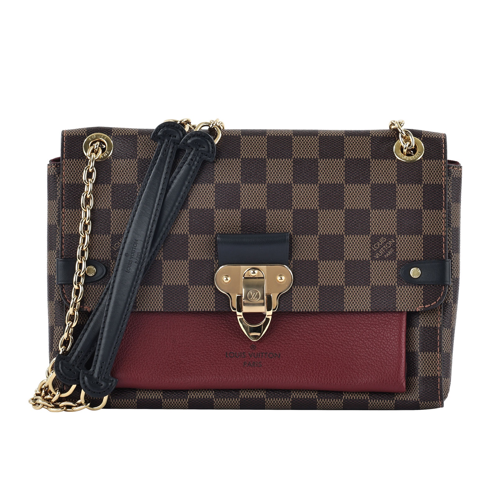 路易威登 LOUIS VUITTON Vavin 棋盤格 小號 鏈條 側背包 N40109 晶片款 棋盤格酒紅色VAVIN PM 防塵袋