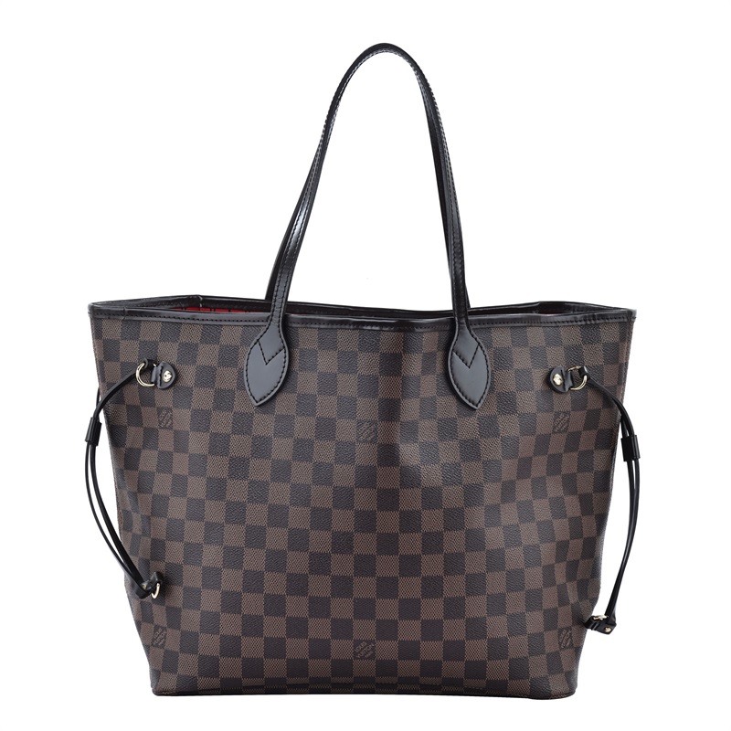 路易威登 LOUIS VUITTON 棕棋盤 MM 托特包 N51105 咖棋盤格NEVERFULL MM 防塵袋