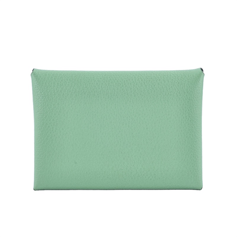 愛馬仕 Hermès Calvi Duo 卡包 CALD B刻 綠CALVI DUO 原廠盒子