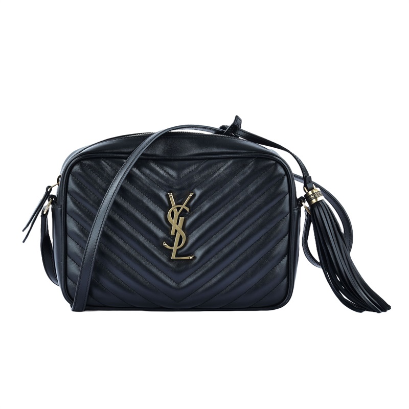 聖羅蘭 YSL SAINT LAURENT Lou 絎縫皮革相機袋 715232DV707 黑相機流蘇包 防塵袋