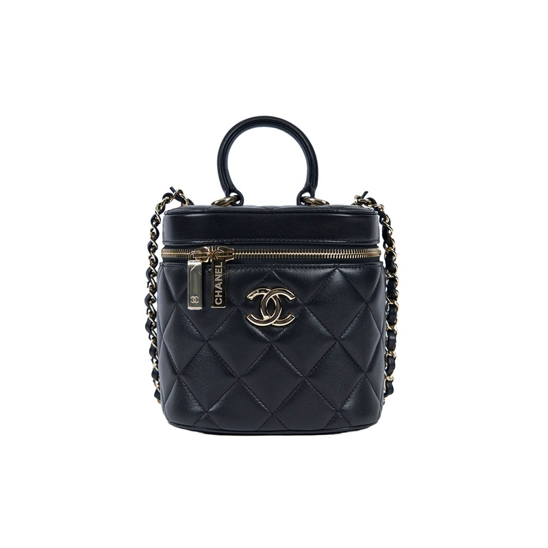 香奈兒 CHANEL Vanity Case Handle 斜背 手提 化妝箱  29開 黑羊TRENDY CC VANITY 防塵袋/保證卡