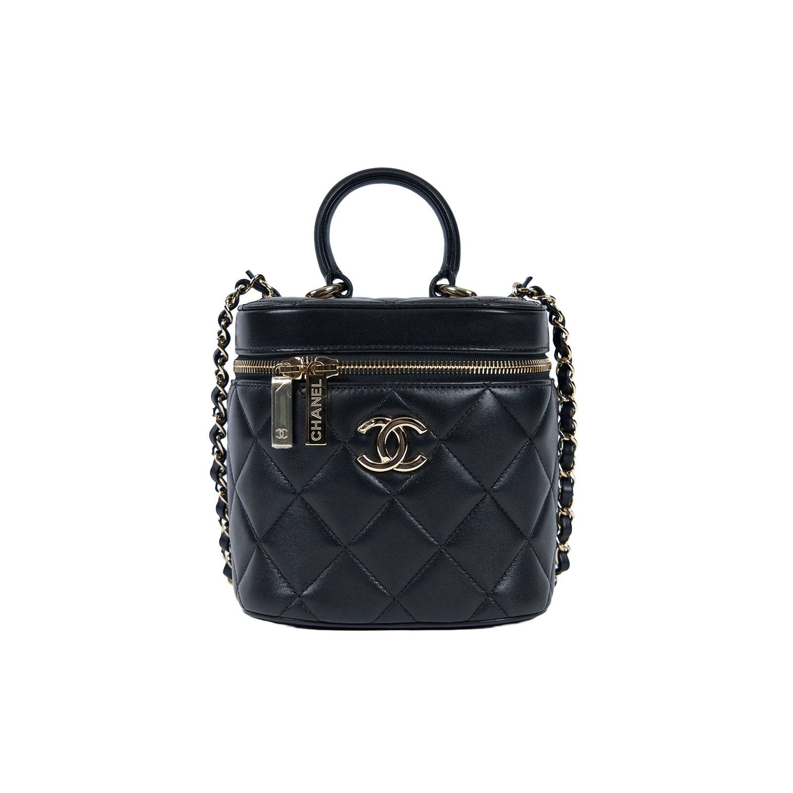 香奈兒 CHANEL Vanity Case Handle 斜背 手提 化妝箱  29開 黑羊TRENDY CC VANITY 防塵袋/保證卡