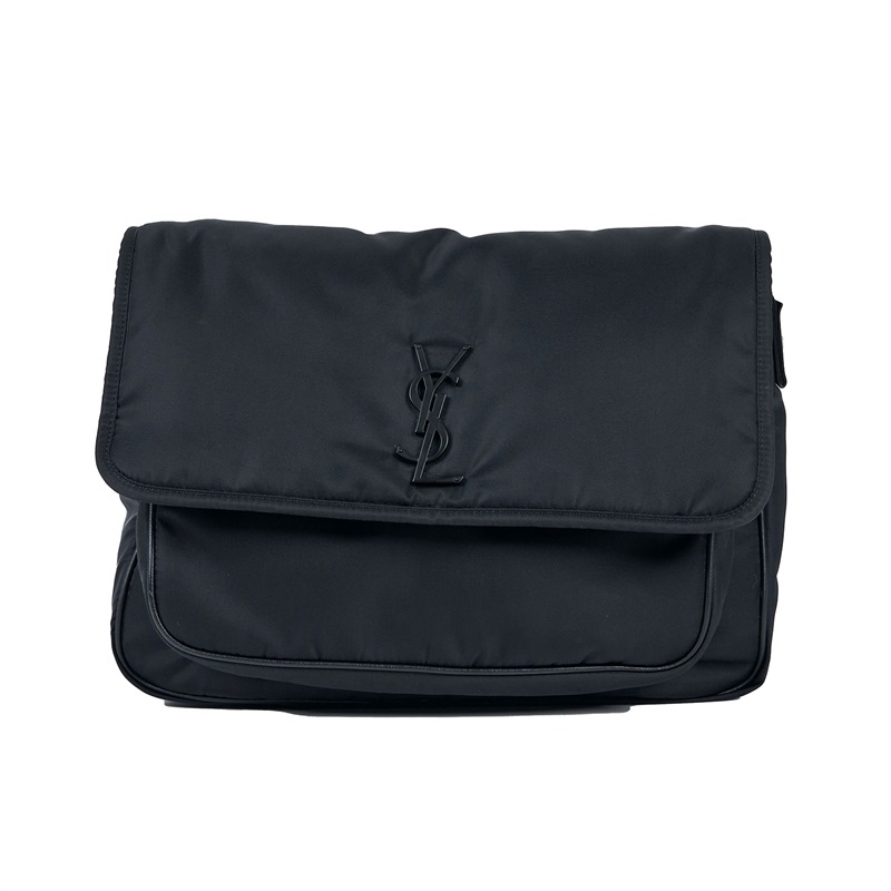 聖羅蘭 YSL SAINT LAURENT niki econyl 郵差袋 757146FACKH 黑尼龍郵差包 原廠盒子/防塵袋/購買證明