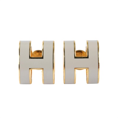 愛馬仕 Hermès Mini Pop H 耳釘 POPHE ST1128 栗子灰 H耳環 原廠盒子