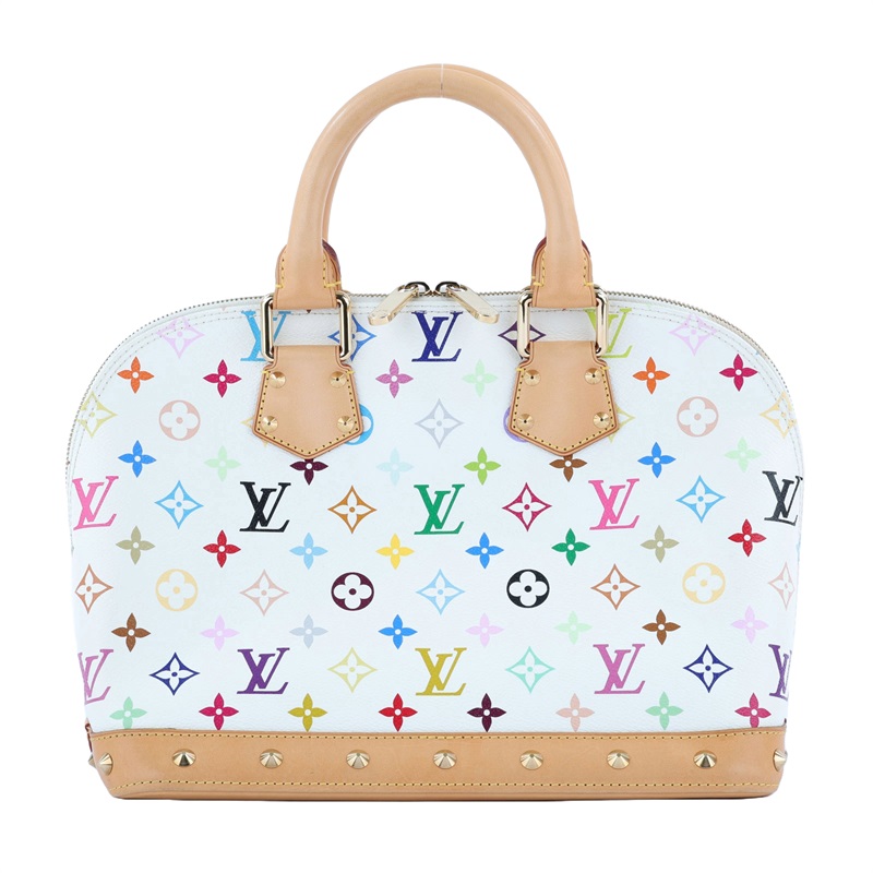 路易威登 LOUIS VUITTON Alma PM 村上隆 斜背 貝殼包  M92647 ☆村上隆MULTICOLORE 白彩ALM 防塵袋