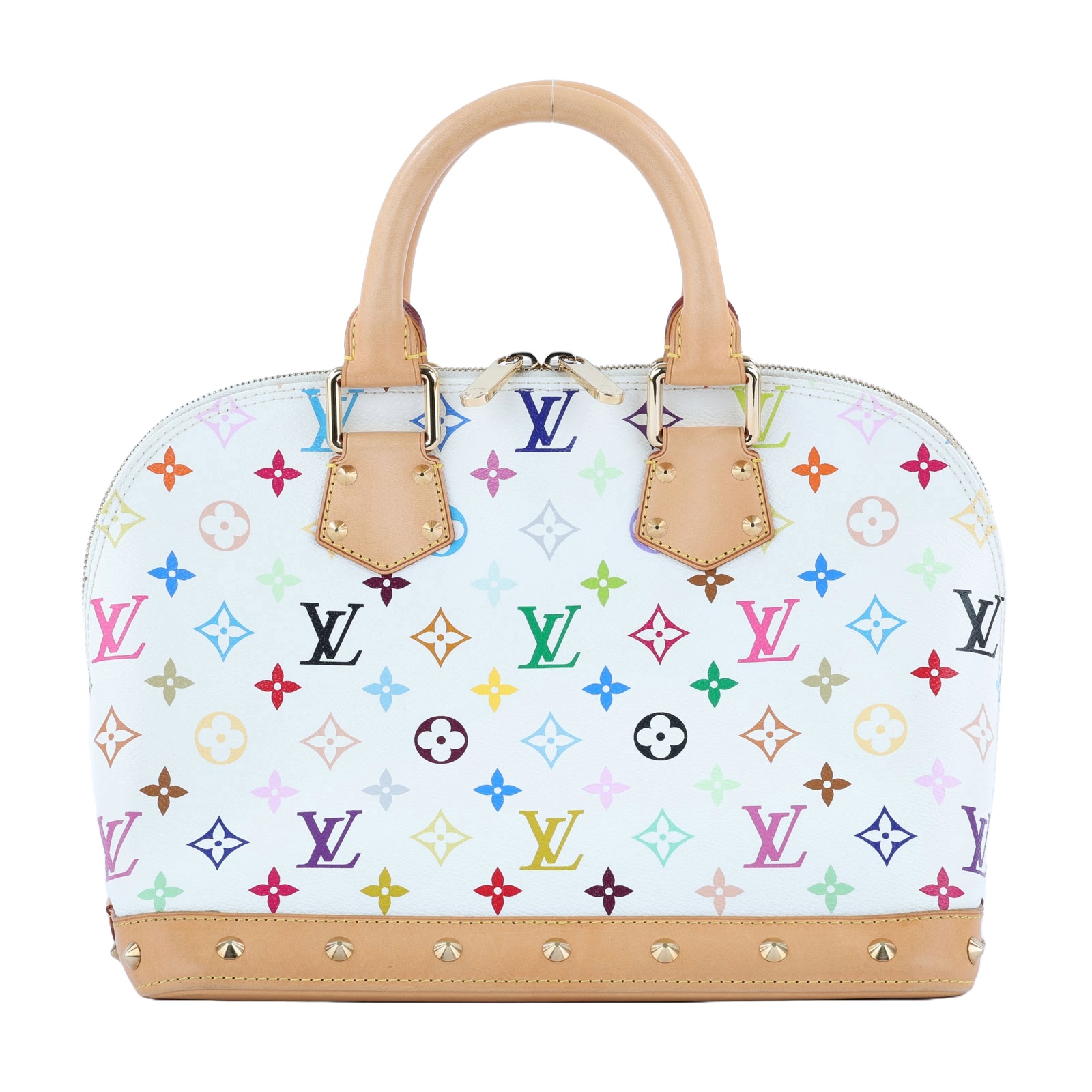路易威登 LOUIS VUITTON Alma PM 村上隆 斜背 貝殼包  M92647 ☆村上隆MULTICOLORE 白彩ALM 防塵袋