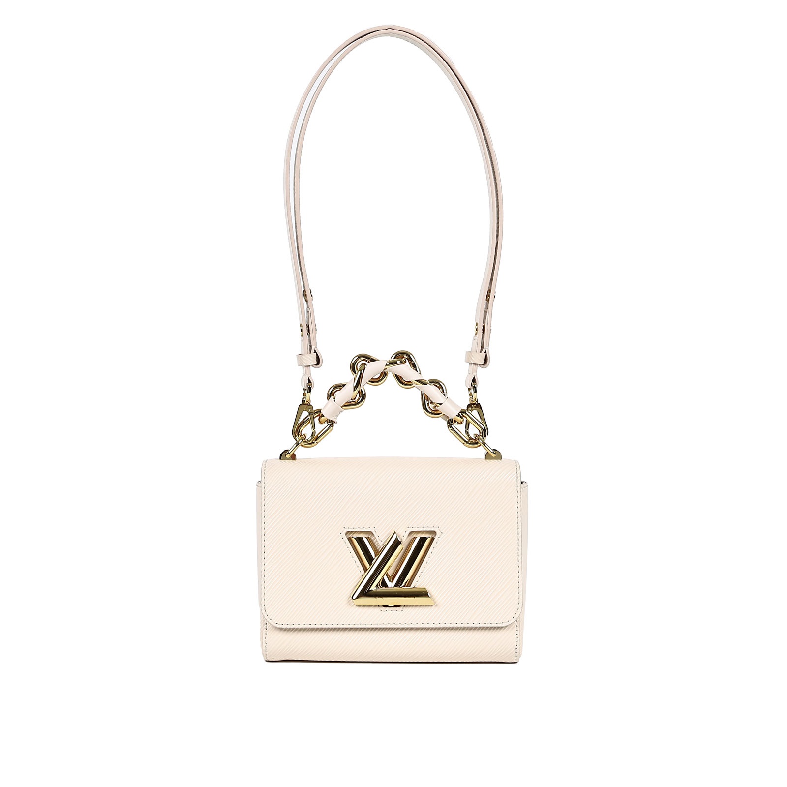 路易威登 LOUIS VUITTON Twist PM Epi粒面皮革 單肩包 M22373 晶片款 米白Twist PM 原廠盒子/防塵袋/鏡子