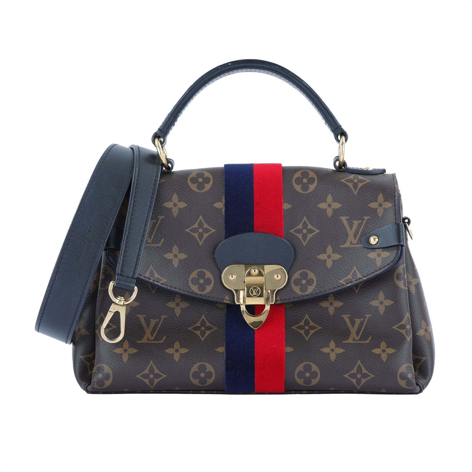 路易威登 LOUIS VUITTON Georges BB 手提包 M43867 晶片款 棕色原花藍紅 Georges BB 2WAY 原廠盒子