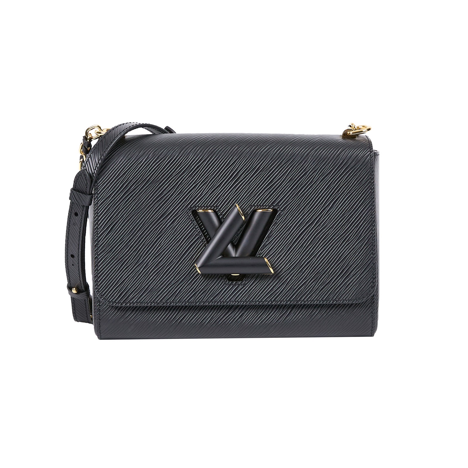 路易威登 LOUIS VUITTON Twist MM 小羊皮 扭鎖 單肩包 Epi皮革 黑色 M21117 晶片款  原廠盒子/防塵袋/購買證明