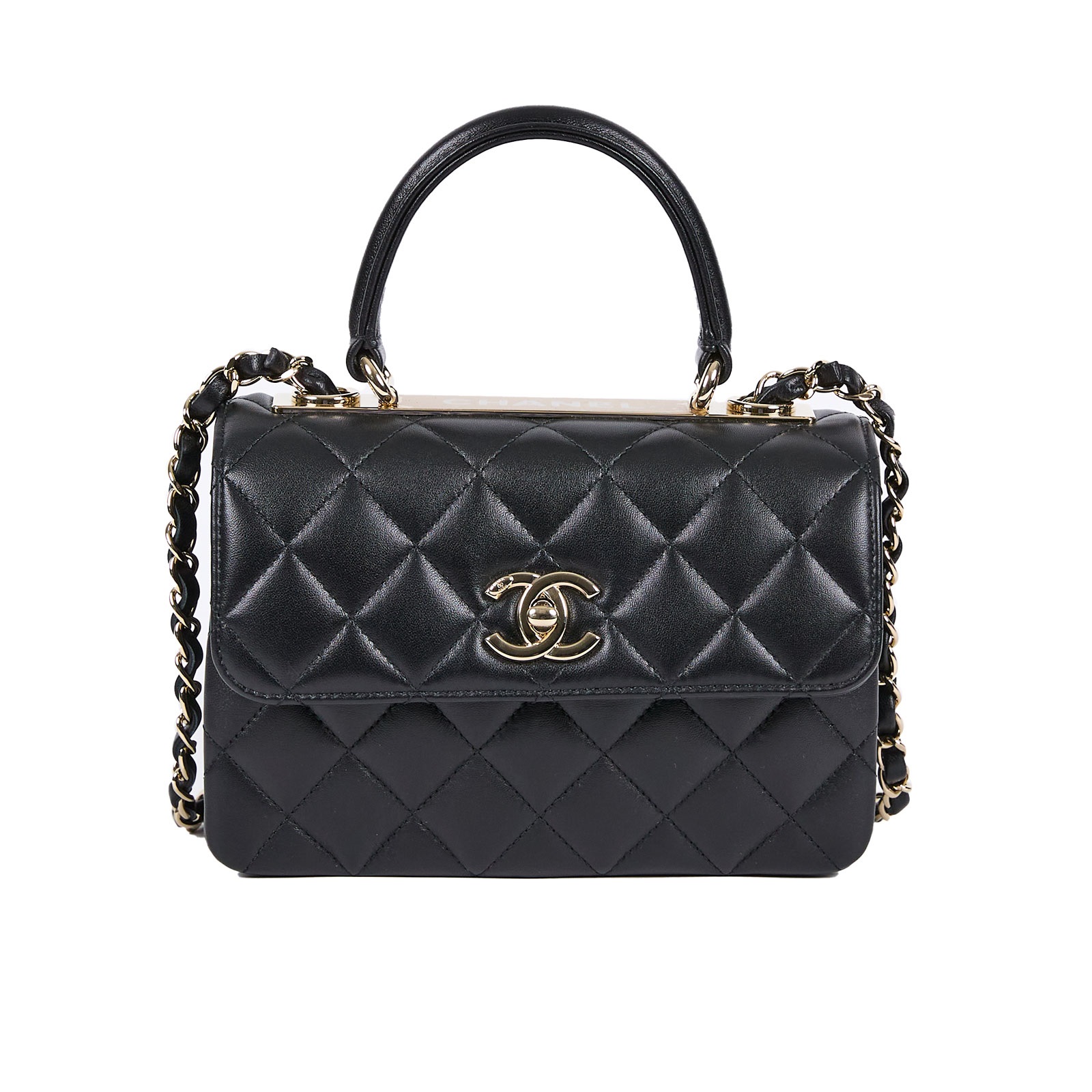 香奈兒 CHANEL Trendy CC 迷你 手把 口蓋包 AS4654 晶片款 黑羊TRENDY CC MINI 防塵袋