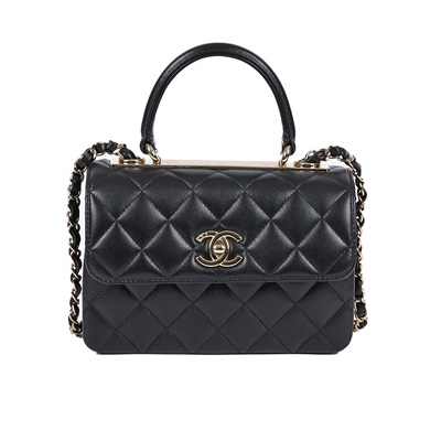 香奈兒 CHANEL Trendy CC 迷你 手把 口蓋包 AS4654 晶片款 黑羊TRENDY CC MINI 防塵袋