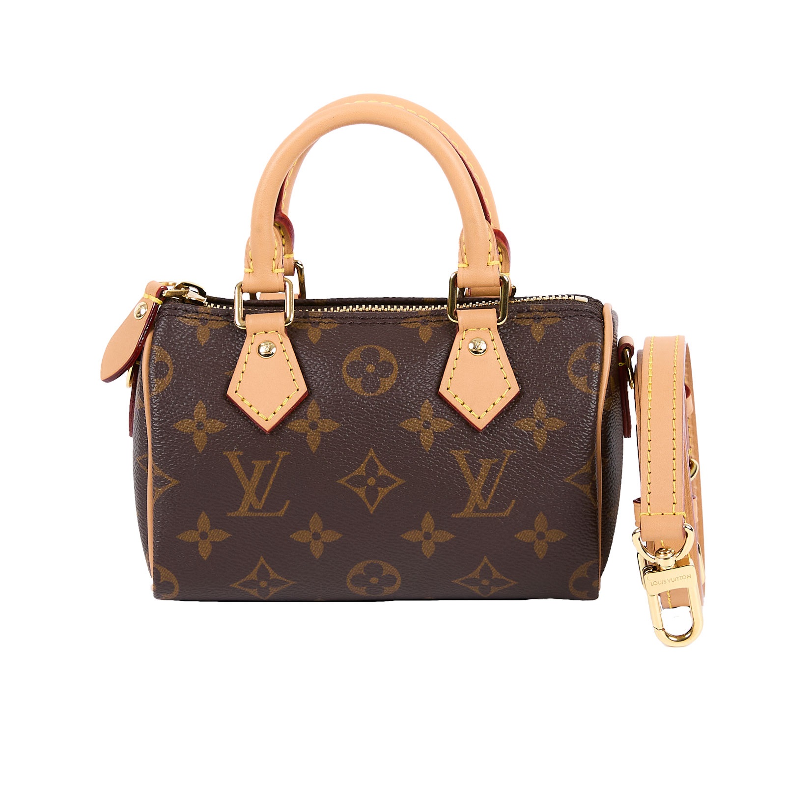 路易威登 LOUIS VUITTON Nano Speedy 原花 手提 肩背包 M81085 原花NANO SPEEDY 原廠盒子/防塵袋/背帶