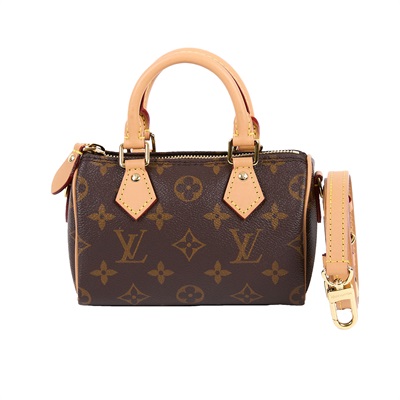 路易威登 LOUIS VUITTON Nano Speedy 原花 手提 肩背包 M81085 原花NANO SPEEDY 原廠盒子/防塵袋/背帶