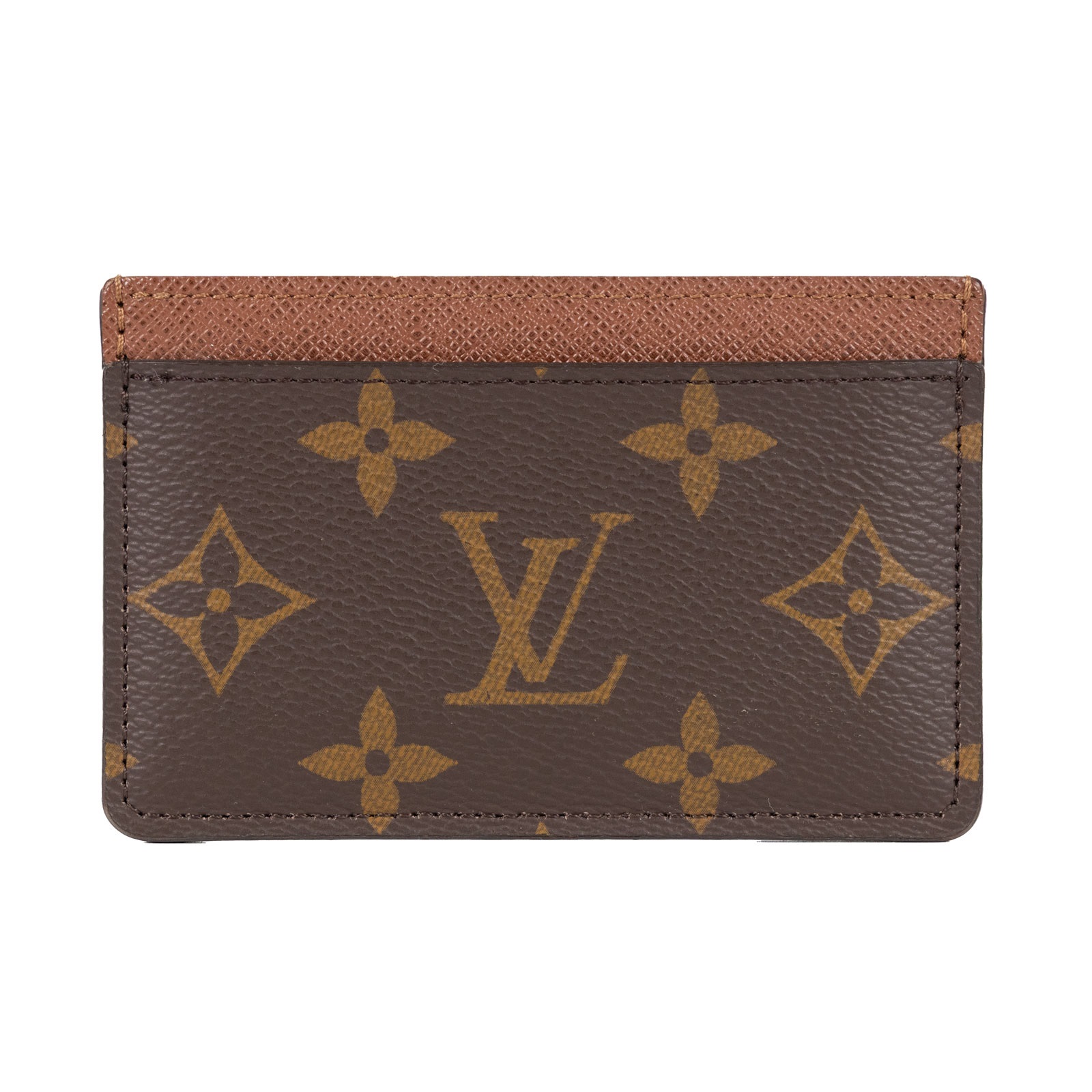 路易威登 LOUIS VUITTON 卡片套 卡夾 Monogram塗層帆布 雅馬邑色 M61733 晶片款 原花雙色深咖卡夾 防塵袋/原廠盒子/購買證明