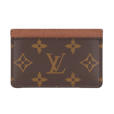 路易威登 LOUIS VUITTON 卡片套 卡夾 Monogram塗層帆布 雅馬邑色 M61733 晶片款 原花雙色深咖卡夾 防塵袋/原廠盒子/購買證明