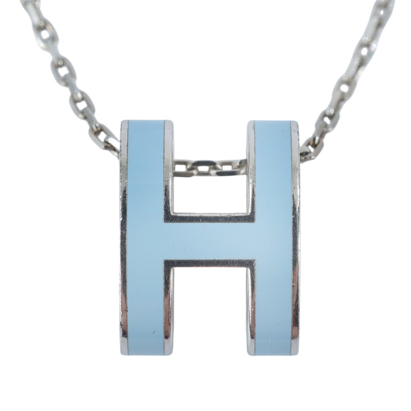 愛馬仕 Hermès Pop H 墜飾 POPHP  藍POP H項鍊 原廠盒子