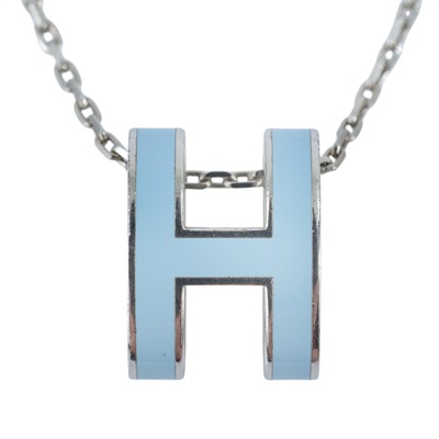 愛馬仕 Hermès Pop H 墜飾 POPHP  藍POP H項鍊 原廠盒子