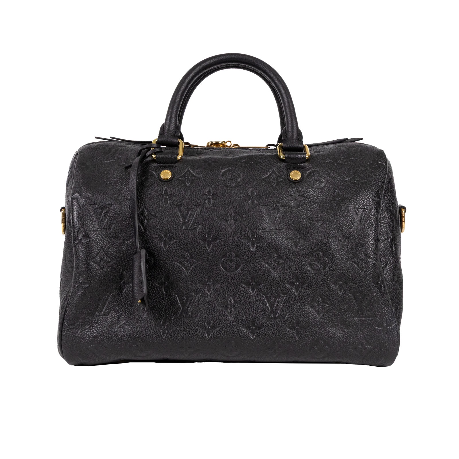 路易威登 LOUIS VUITTON Speedy Bandoulière 30 波士頓包 壓紋皮革 黑色 M41028  購買證明/鎖組
