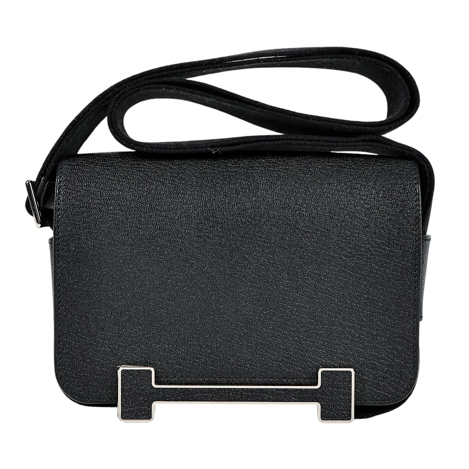 愛馬仕 Hermès Geta Nata 金扣 木屐 斜背包 GETA U刻 黑Geta肩背包 防塵袋