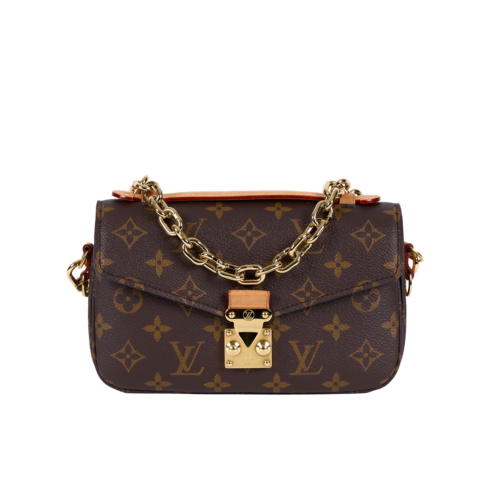 路易威登 LOUIS VUITTON Pochette Métis East West 老花 鏈條 郵差包 腋下單肩包 M46279 晶片款  無附屬品