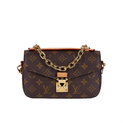 路易威登 LOUIS VUITTON Pochette Métis East West 老花 鏈條 郵差包 腋下單肩包 M46279 晶片款  無附屬品