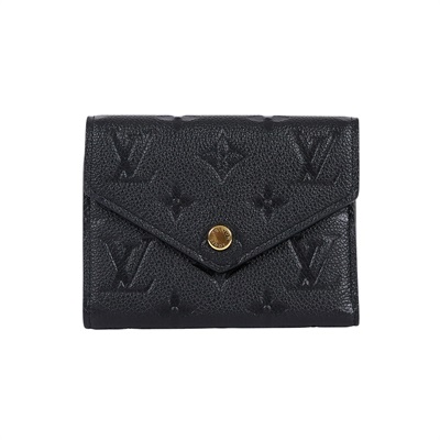路易威登 LOUIS VUITTON Victorine 錢包 壓花牛皮 M64060 晶片款 黑原花壓紋短夾 無附屬品