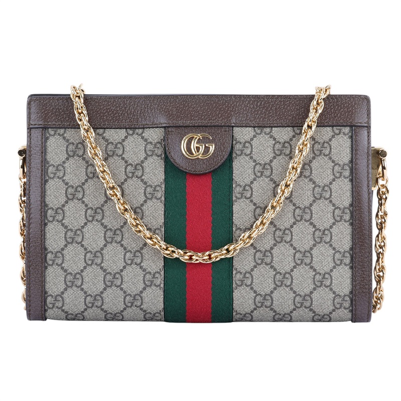 古馳 GUCCI Ophidia GG 小型 肩揹袋 503877 棕Ophidia GG 鍊條包 原廠盒子