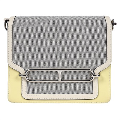 愛馬仕 Hermès Roulis 豬鼻子 斜背包 23 RO23 XST005PI X刻黃白拼帆布ROULIS 23 防塵袋