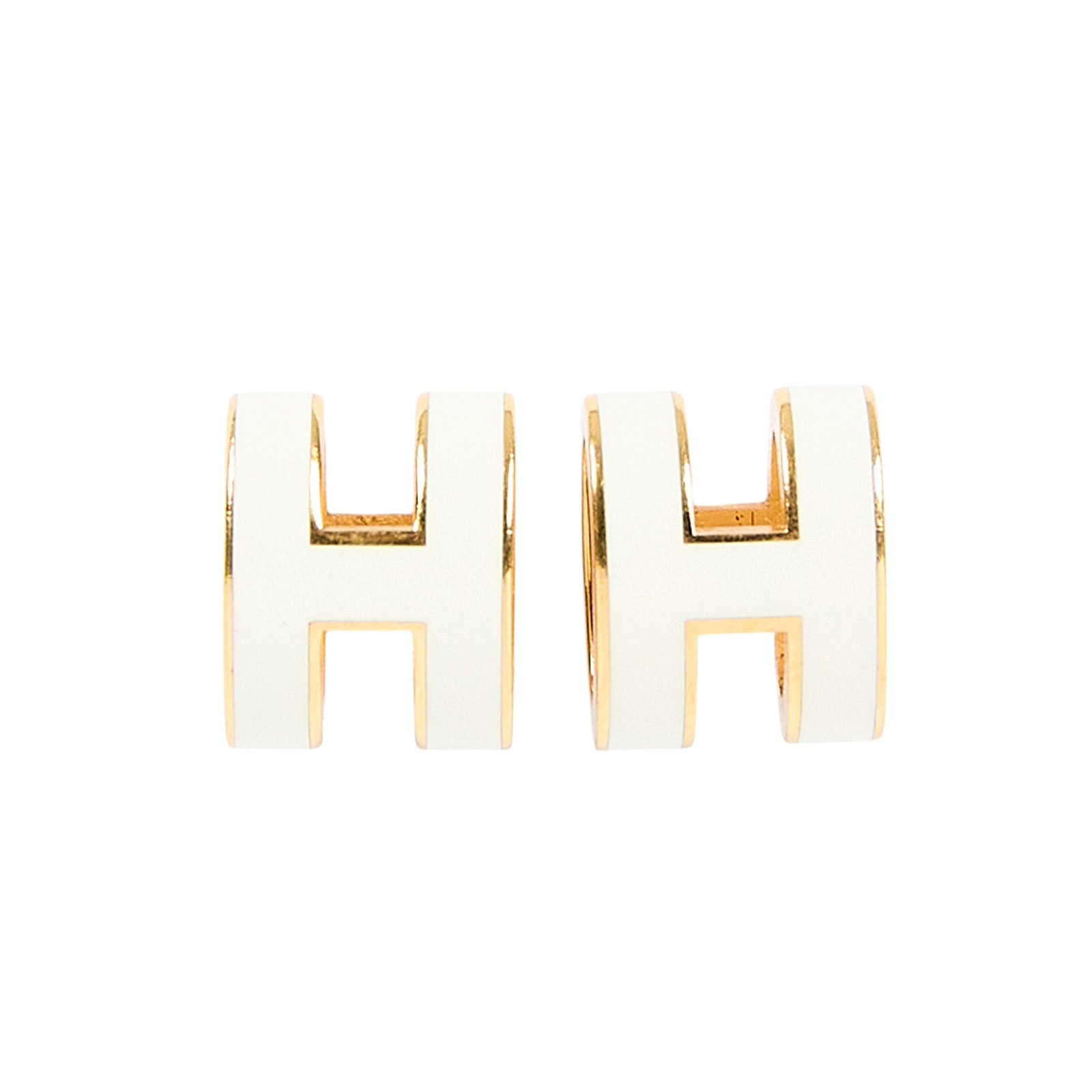 愛馬仕 Hermès Mini Pop H 耳釘 POPHE  白POP H耳環 原廠盒子