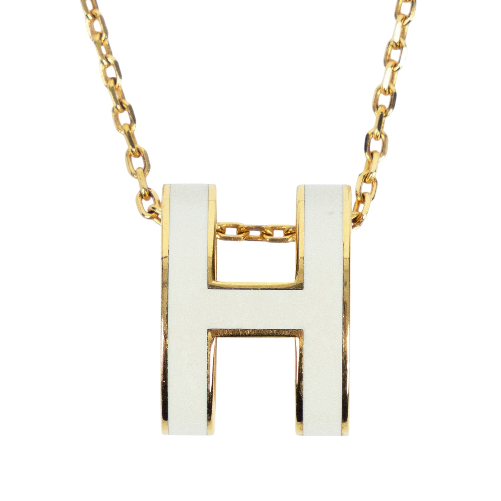 愛馬仕 Hermès Pop H 墜飾 POPHP  白POP H項鍊 防塵袋