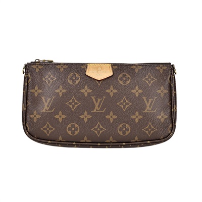 路易威登 LOUIS VUITTON Multi Pochette Accessoires 卡其 三合一 肩背 方包 M44813 晶片款  原廠盒子/防塵袋
