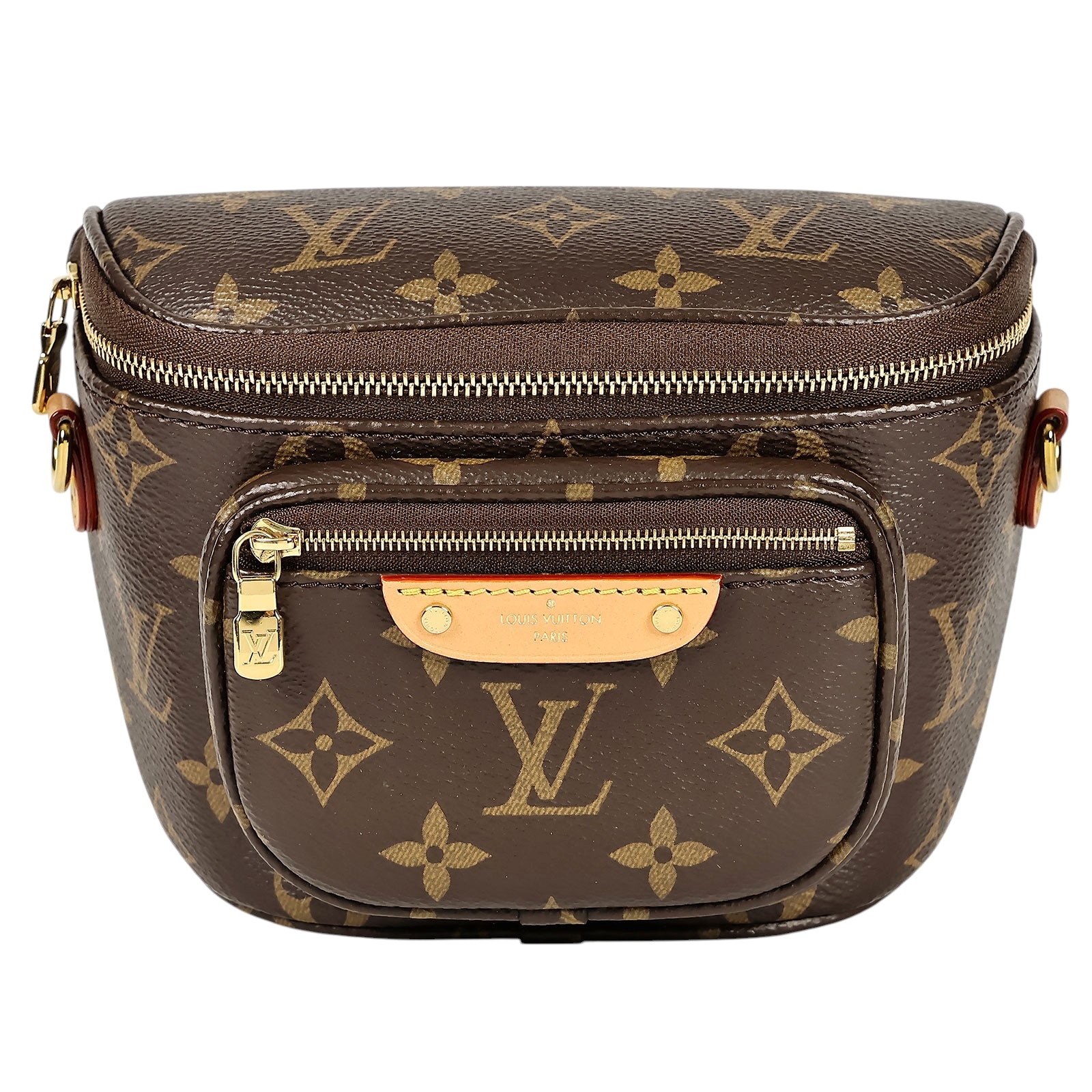 路易威登 LOUIS VUITTON Mini Bumbag 迷你 腰包 鏈條 單肩包 M82335 晶片款 棕原花Mini Bumbag 單肩包 防塵袋