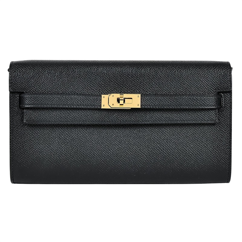 愛馬仕 Hermes Kelly to go 長夾肩背包 KLG B刻 黑KELLY TO GO 原廠盒子/購買證明影本